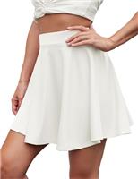 HomRain Women Basic Midi Skirt A-Line Skater Stretchy Flowy High Waist Skirt