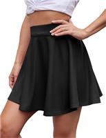 HomRain Women Basic Midi Skirt A-Line Skater Stretchy Flowy High Waist Skirt