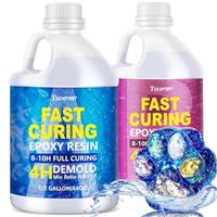 Teexpert Epoxy Resin - Fast Curing Resin 24OZ 4 Hours Demold Crystal Clear & Self-Leveling Casting Resin, 8-10 Hours Quick Cure Epoxy Resin Kit for Jewelry, Ring, Keychains, Coaster, Wood, Molds