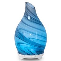 Essential Oil Diffuser 120ML Glass Ultrasonic Aromatherapy Oil Diffuser-Aroma Humidifier Glass Diffuser,7 Color Changing Light Waterless Auto-Off-Ultra-Quiet for Sleeping Yoga Home Ofice and Spa
