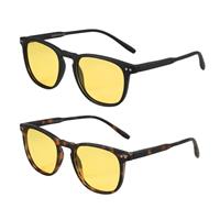 ZENOTTIC 2 Pack Polarised Sunglasses Womens Mens Retro Vintage Round and Square Sun Glasses with UV400 Protection Unisex