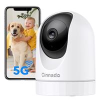 Cinnado WiFi Cameras House Security - 2K Indoor CCTV Baby Monitor Camera for Home Security Wireless 360, Motion Tracking, Smart Siren, IR Night Vision, D1, 2 Pack