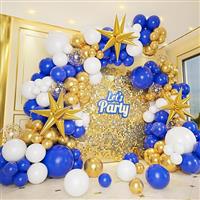 Gold Balloons Garland Arch Kit with Explosion Star Foil Balloons, 5/10/12/18inch Gold Confetti Latex Balloons for 2024 Graduation Anniversary Birthday Party Decorations