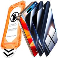 UniqueMe for iPhone 16 Pro Max Privacy Screen Protector - 2 Pack [Automatic Sticking] [Anti-Spy] Full Coverage 9H Tempered Glass Flim Bubble-Free Case Friendly [Auto Dust-Remove]