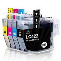 LeciRoba LC422 LC422XL for Brother LC-422BK LC-422C LC-422M LC-422Y and brother LC-422XLBK LC-422XLC LC-422XLM LC-422XLY ink cartridge for Brother MFC-J5340DW J5345DW J5740DW J6540DW J6940DW (4-PACK)