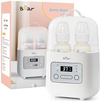 Bear Bottle Warmer, Baby Double Bottle Sterilizer with Digital Display and Temperature Control in Minutes, Portable Mam Bottle Warmer for Breastmilk or Formula for Travel and Home Use