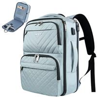 EMPSIGN Laptop Backpack Purse for Women with USB Charging Port, 15.6 Inch Travel Water Resistant Quilted Backpack, High-Capacity 30L Work Business Computer Backpack