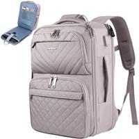 EMPSIGN Laptop Backpack Purse for Women with USB Charging Port, 15.6 Inch Travel Water Resistant Quilted Backpack, High-Capacity 30L Work Business Computer Backpack