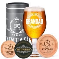 Tecanne Birthday Gifts for Men and Women, Personalised 14oz Beer Glass Gifts for Husband Boyfriend Brother Best Friends Christmas Gifts for Him & Her
