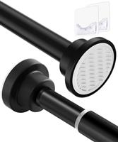 Bingobang Extendable Shower Curtain Rod 95-190CM, Stainless Steel Telescopic Tension Pole No Drilling, Adjustable Non-slip Spring Rail for Bathroom, Kitchen, Wardrobe, Closet Door