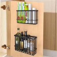 EigPluy 2 Pieces Kitchen Cabinet Door Storage Box, Self-Adhesive Storage Box, Wall Mounted Metal Storage Boxes,Cabinet/Bathroom/Fridge Small Items Organiser Storage Box