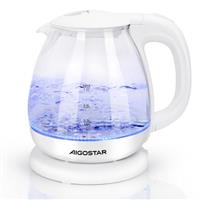 Aigostar Small Electric Kettle, 1.0L Glass Kettle Cordless