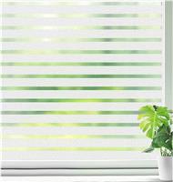 Qualsen Window Film Privacy, Frosted Stripe Window Privacy Film Self Adhesive Static Glass Film for Office, Home, Kitchen