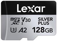 Lexar Silver Plus Micro SD Memory Card+ Adapter, MicroSDXC TF Card up to 205MB/s, A2, U3, Class 10, V30, Full HD and 4K UHD for Camera, Telephone, Switch