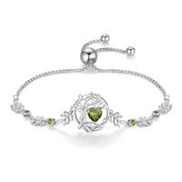 FANCIME Tree of life Birthstone Bracelet for Women Sterling Silver Tree Jewellery Birthstone Charm Bracelet Anniversary Birthday Christmas Gifts for Women Wife Girls Her