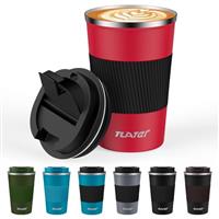 Tlater Travel Mug, Insulated Coffee Cup with Leakproof Lids Reusable Coffee Cups Travel Car Coffee Mug Double Walled Vacuum Stainless Steel Mug for Hot and Iced Drinks (380ml)