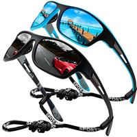 Sports Sunglasses Mens Womens Polarised For Travel Driving Cycling Fishing Hiking Ultralight Wrap Around Glasses Rope Strap 100% UV400 Protection