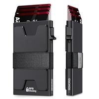 SEMORID Mens Wallet, Slim Wallet for Men, Pop Up Credit Card Holder RFID Blocking, Minimalist Metal Wallet with Cash Band, Aluminum Wallets