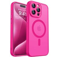 CANSHN for iPhone 15 Pro Max Case, Compatible with MagSafe, Upgraded [Full Camera Protection], [Military Grade Drop Tested] Translucent Matte Back