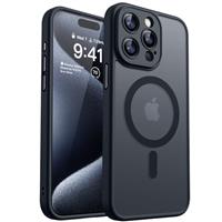CANSHN for iPhone 15 Pro Max Case, Compatible with MagSafe, Upgraded [Full Camera Protection], [Military Grade Drop Tested] Translucent Matte Back