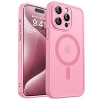CANSHN for iPhone 15 Pro Max Case, Compatible with MagSafe, Upgraded [Full Camera Protection], [Military Grade Drop Tested] Translucent Matte Back