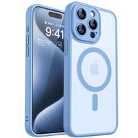 CANSHN for iPhone 15 Pro Max Case, Compatible with MagSafe, Upgraded [Full Camera Protection], [Military Grade Drop Tested] Translucent Matte Back