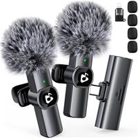 Professional Wireless Lavalier Microphone for iPhone iPad, Android Cordless Omnidirectional Clip Mic, Plug-Play Microphone for Interview Video Podcast Vlog YouTube