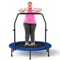 CLORIS 40''/48'' Foldable Fitness Trampoline - Max Load 400lbs / 450lbs, Rebounder with Adjustable Foam Handle Indoor/Outdoor Fitness Body Exercise