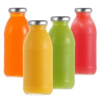 LIMILI Glass Bottles with Lids, 4PCS 280ml Clear Glass Drinking Bottles for Protein Prep, Fridge and Dishwasher Safe