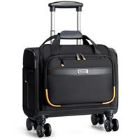 Ponhog Rolling Laptop Bag with 4 Spinner Wheels - Rolling Briefcase 13 Inch 1680D Nylon Water Resistant Trolley Bag on Wheels,Wheeled Computer Bag for Men and Women Work Travel,Black