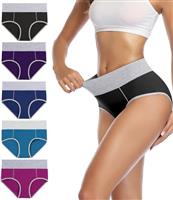 wirarpa Underwear Women High Waist Cotton Knickers Ladies Panties Full Coverage Briefs Underpants Plus Size Multipack