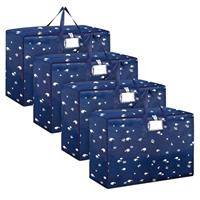 2/4/6 Pcs 105L Large Storage Bag, Thicken Oxford Cloth Large Moving Bag with Zips for Moving House Storage Clothes Bedding Duvet Quilt Blankets Waterproof Moving Totes Sturdy Storage Bags
