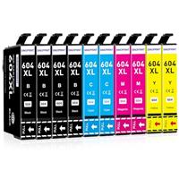 SINOPRINT 10 Pack 604XL Ink Cartridges Multipack for Epson 604 604 XL Compatible with Epson XP-2200 XP-3200 XP-4200 XP-2205 XP-3205 XP-4205 WorkForce WF-2935 WF-2930 WF-2910 WF-2950 XP2200 WF2930