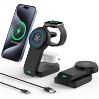 GLILAVOX Magnetic foldable Wireless Charger for Apple,3 in 1 Wireless Charging Station for iPhone 16 15 14 13 12 etc,Apple Watch,AirPod Pro 4 3 2