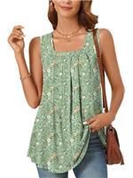 Anyhold Women's Summer Dressy Chiffon Blouse Notch V Neck Sl