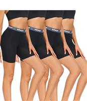 wirarpa Women's Modal Boxer Briefs Anti Chafing Shorts Ultra Soft Boyshorts for Under Dress 4 Pack