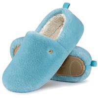 EverFoams Women's Closed-back Slippers Fuzzy Faux Wool Soft Lightweight Non-slip House Shoes