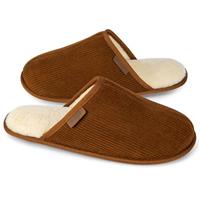 VeraCosy Men's Corduroy Scuff Slippers Soft Comfy Memory Foam Non-slip Indoor House Shoes