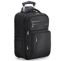 Ponhog Backpack with Wheels - 15.6 inch Laptop Rolling Rucksack on Wheels for Men Women,Wheeled Backpack Flight Approved Water Resistant Carry on Trolley Suitcase for Travel Trip Business,Black