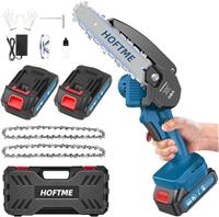 HOFTME Mini Chainsaw 12 Inch, Cordless Electric Chainsaw with 2 X 4.0 Battery Auto-Oil System One-Handed Chain Saw Pruning for Wood Cutting Garden Logging Trimming Branch