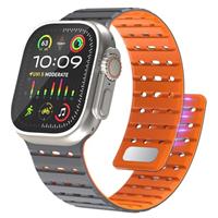 Bouixel Magnetic Strap Compatible with Apple Watch Straps 49mm 45mm 44mm 42mm for Men Women, Sport Anti Sweat Breathable Wide Soft Silicone Band for iWatch Ultra 2/ Ultra Series SE 9 8 7 6 5 4 3