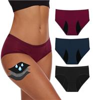 YESWEL Period Pants for Women 3 Pack, Heavy Flow Underwear with Extra Protection, Leakproof Menstrual Knickers, Postpartum Underwear (S - XL)