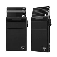 TOYFID Pop up Credit Card Wallet for Men-Metal Slim Minimalist Cards Holder with Money Pocket-RFID Blocking&Ultralight 6075 Aviation Aluminum Wallet-Automtic Card Case Wallet