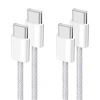 YISH USB C to USB C Charger CableNylon Braided USB C to C Cable Fast Charge 2 Pack 3.28ft/1m 60W Type C Data Cable Compatible with iPhone 16 15 Pro Max Samsung Galaxy S24 S23 Pixel Sony iPad Macbook