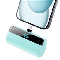 Feob Mini Power Bank Portable Charger 5200mAh for iPhone 15 Series, PD USB C Battery Pack with LCD Display,Compatible with iPhone 15 Plus/15 Pro/15 Pro Max, Samsung S24/23,Android Phones etc-Blue