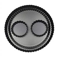 Yamteck 28CM/24CM/10 * 2CM Round Tart Pans Mini Quiche Pan with Removable Loose Bottom, Non-Stick Coating, Rugged Carbon Steel.Tart Mould Pie Pan for Halloween Christmas Party Festival. Set of 4