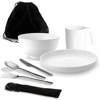Reanea Camping Utensils Mess Kit for Travel, Picnic, Outdoor - Includes Knife, Spoon, Fork Cutlery Set, Cup, Bowl, Plate - Camping Essentials for 1