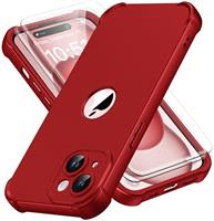 ORETECH for iPhone 12 Case, iPhone 12 Pro Case, with [2 x Tempered Glass Screen Protector] Heavy Duty Protection Silm Hard PC Silicone Rubber Bumper Cover
