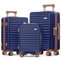 SHOWKOO Suitcase Sets Hard Shell 100% PC Expandable Lightweight Carry on Travel Hand Luggage with Double Spinner Wheels & TSA Lock