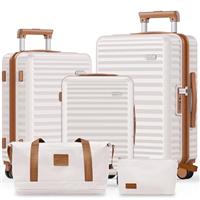 SHOWKOO Suitcase Sets Hard Shell 100% PC Expandable Lightweight Carry on Travel Hand Luggage with Double Spinner Wheels & TSA Lock